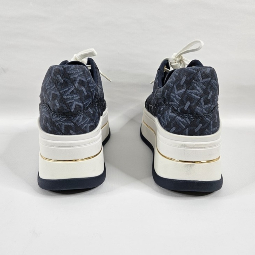 Michael Kors Navy Platform Lace-Up Sneakers - Picture 5 of 10